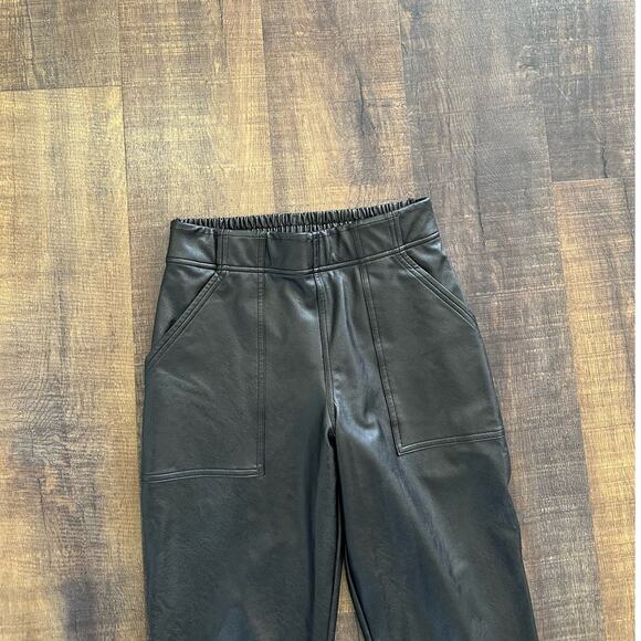 SPANX Faux Leather Like Jogger Pants Pull-On Elastic Waist Size Small - Picture 2 of 10